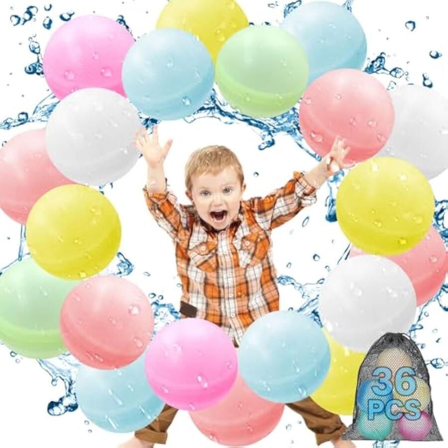 36 Stuks Herbruikbare Waterballonnen Zelfdichtende Waterballonnen Snelvulbare Zachtwaterbommen Gekleurde Waterballonnen Voor Waterpark Tuinfeest Zwembad Familiespel