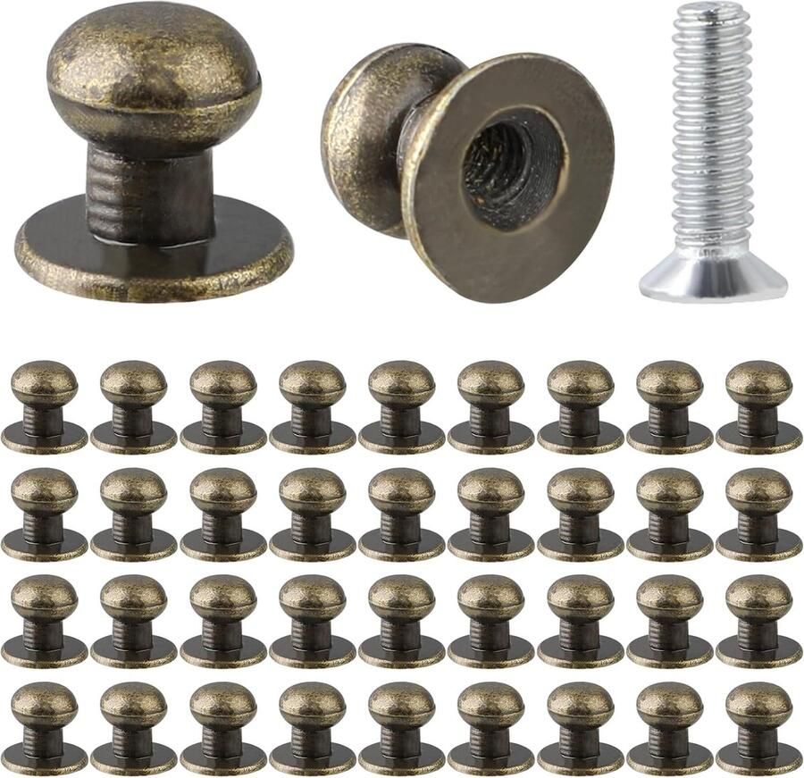 36 stuks kleine knoppen met ronde kop meubelknoppen mini-kastknoppen 1 27 cm mini-brons ladeknopen handgrepen met schroeven voor houten behuizing juwelendoosjes ladekasten brons