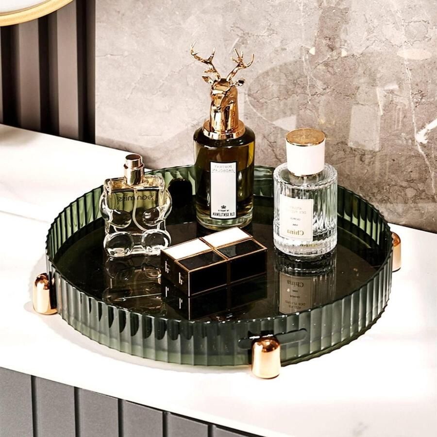 360° draaiende cosmetische organizer voor huidverzorging parfumorganizer beauty-organizer kaptafel badkamer groen