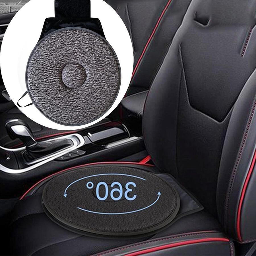 360° Swivel Pillow Chair Seat Memory Foam Mat Pillow Circle Portable Pad Relieving Pads for Home Vehicle SUV Accessories (Grey)