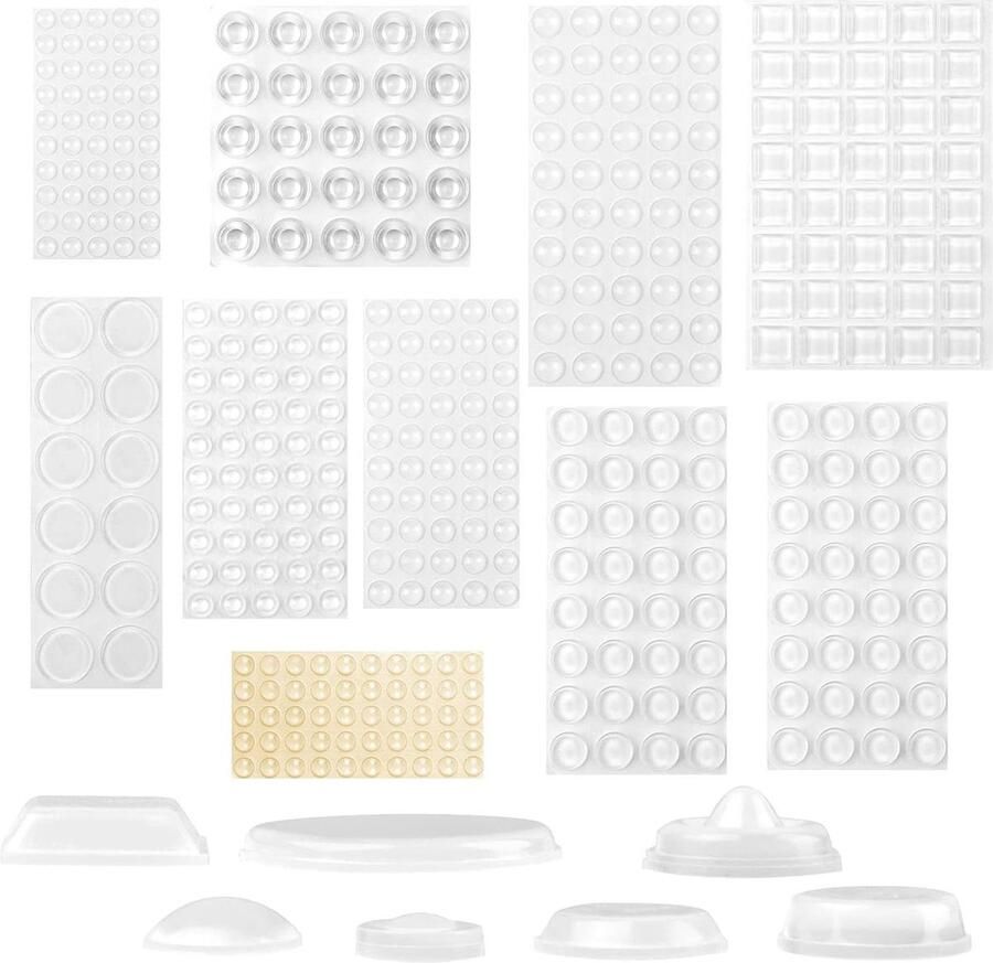 389 stuks transparante rubberen buffers in 9 maten en stijlen deurstop buffers zelfklevende meubelbumpers Vloerbeschermer