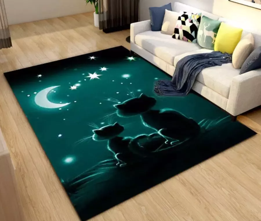 3D Cartoon Leuke Schattige Kat Tapijt Tapijt Voor Woonkamer Kinderkamer Decoratie Kinderen Speel Mat Zachte Antislip Vloermat Woonkamer Decoratie