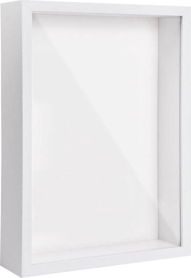3D-fotolijst om te vullen 3D-diepe objectlijst A4 schaduwbox vitrine frame met transparante acrylplaat frame houten 3D-lijst voor herinneringen bloemen medailles foto (wit 5 cm)