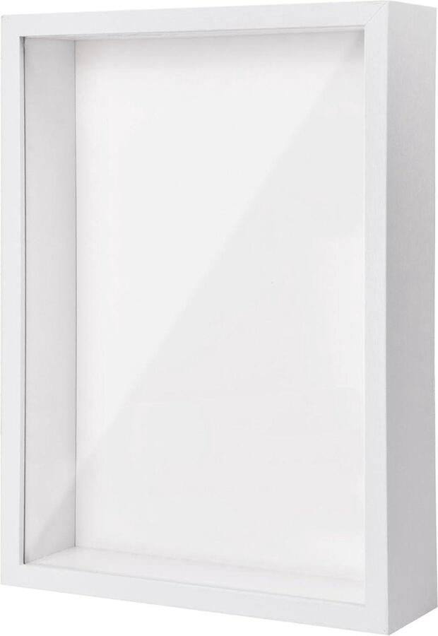 3D-fotolijst om te vullen diepe objectlijst A4 schaduwbox vitrine frame transparante acrylplaat houten lijst voor aandenken bloemen medailles foto wit 5 cm