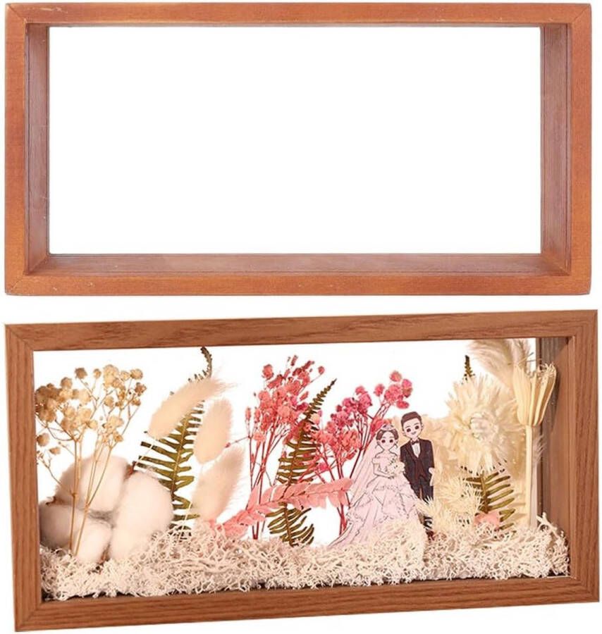 3D Fotolijst Transparant aan beide zijden 26 x 13 cm Diep Frame voor Objecten Bloemen Grote Schaduwdoos Display Case Frame voor aan de muur of op het bureau