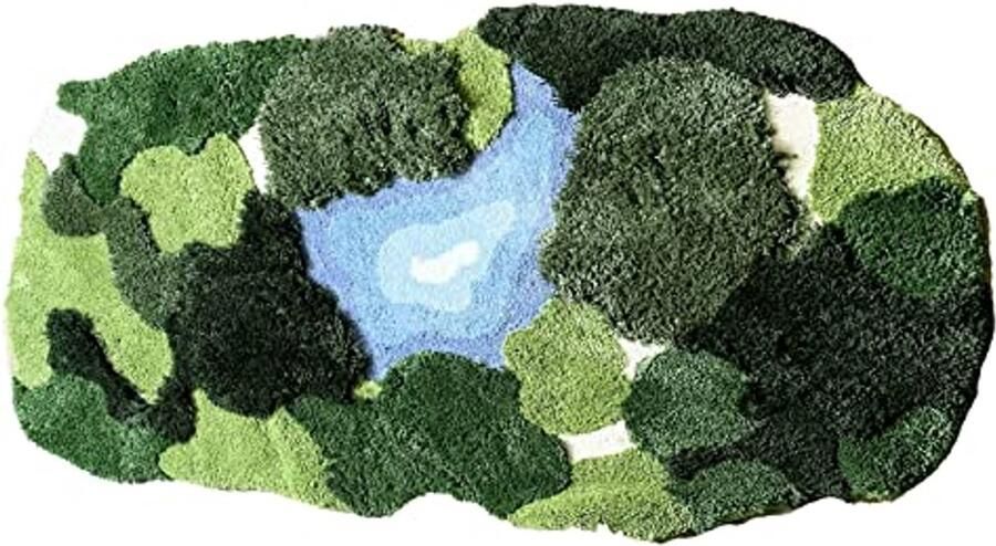 3D Mos Tapijt 3 x 5 voet Ultra Zachte Wasbare Shag Tapijt voor Binnen Antislip Grassmat en Badmat voor Kinderen