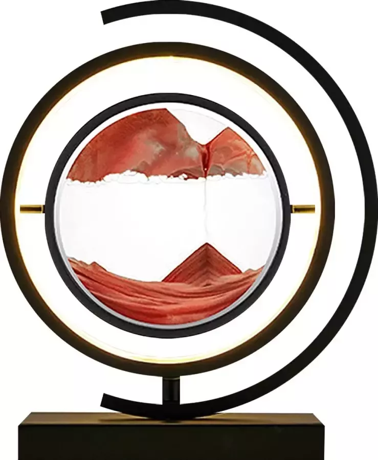 3D Zandloper – Modern Bewegende Zandkunst – Kunst & Decoratie – Tafellamp – 3 Lichtfuncties – Hoge Kwaliteit - Foto 2