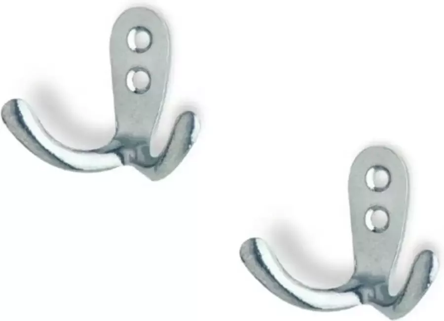 3x Luxe kapstokhaken jashaken aluminium 4.5 x 2.8 cm kapstok metalen kapstokhaakjes garderobe haakjes