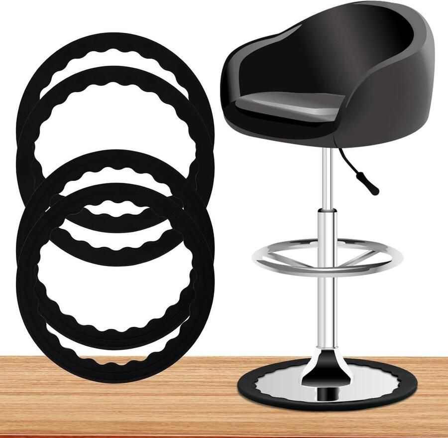 Allecto Plus 4-delige Set Ronde Siliconen Barkruk Beenbeschermers Vloerbeschermers Anti-slip Houten Vloeren Geen Krassen