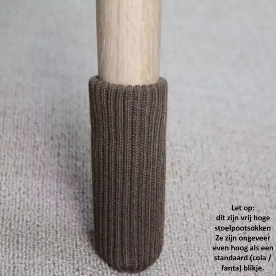 4 Bruine Stoelpoot Sokken Beschermers Dopjes Stoel Vloer Bescherming bruin Camel Socks Vloerbeschermers Bescherming Camel