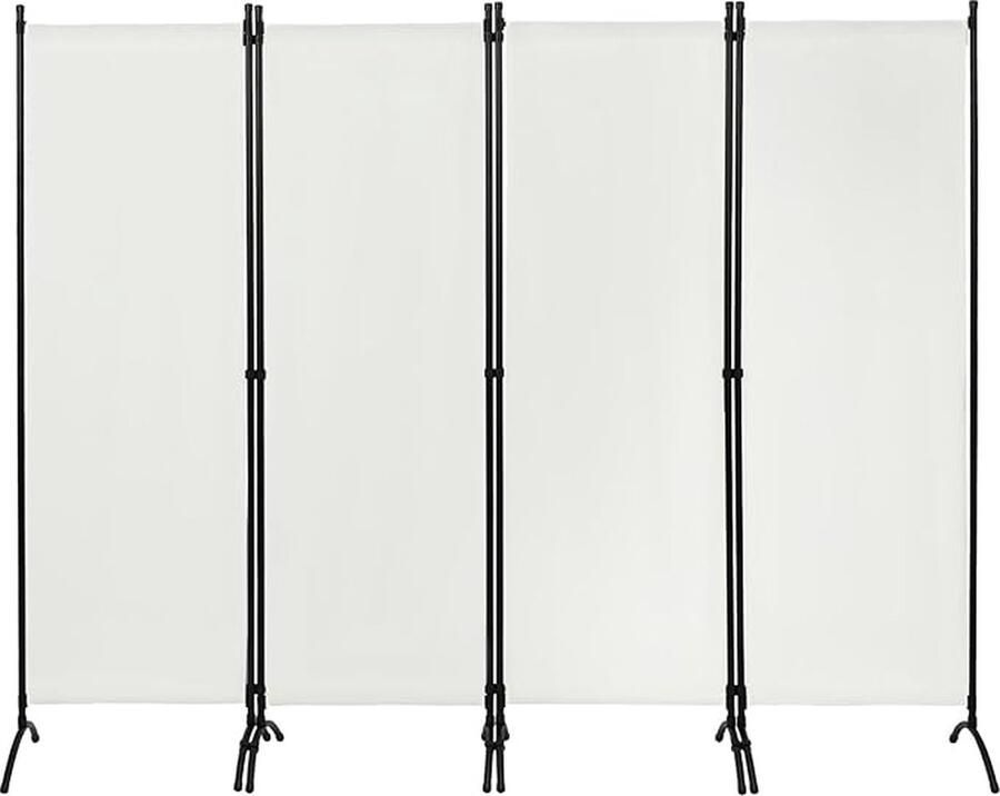 4-delig kamerscherm 224 x 182 cm kamerscherm vrijstaand vouwbaar privacyscherm voor binnen en buiten balkon patio tuin crème