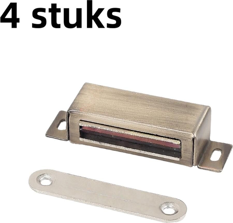 4-delig magnetisch slot voor keuken badkamer garderobekast kast ladedeurslot zilver