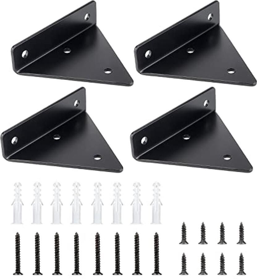 4-delige driehoekige onzichtbare wandplank houder duurzaam zwevende schappen voor keuken werkruimte tuin