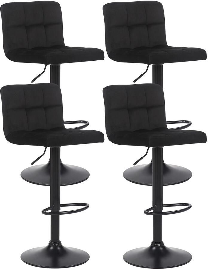 4-delige Set Barkrukken Fluweel Barstoelen Optimaal Comfort