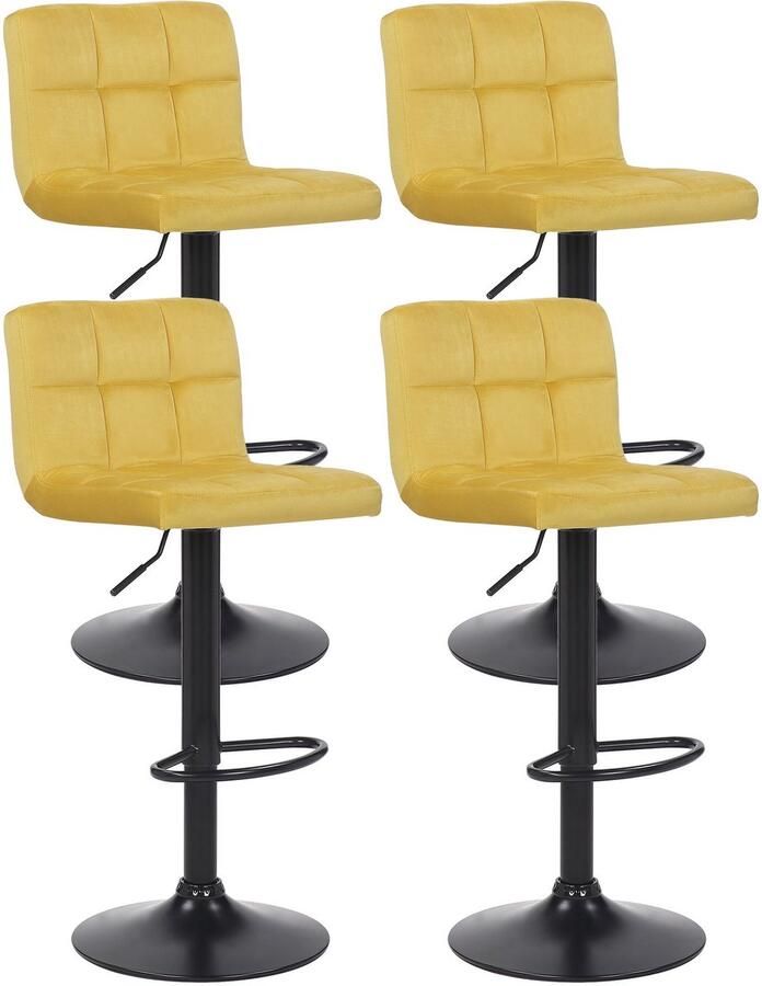4-delige Set Barkrukken Fluweel Barstoelen Optimaal Comfort