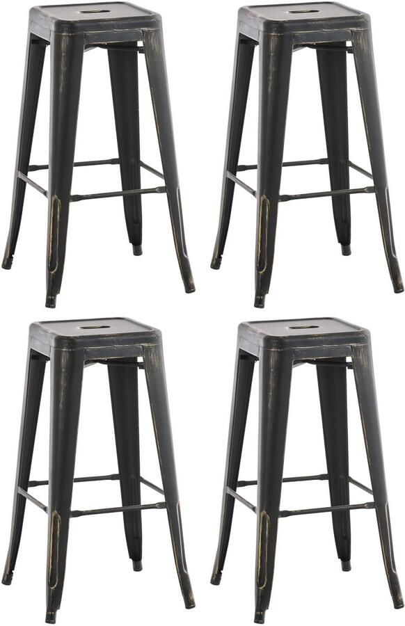 4-delige set Barkrukken Hoge krukken Stapelbaar ontwerp Ruimtebesparend en Duurzaam