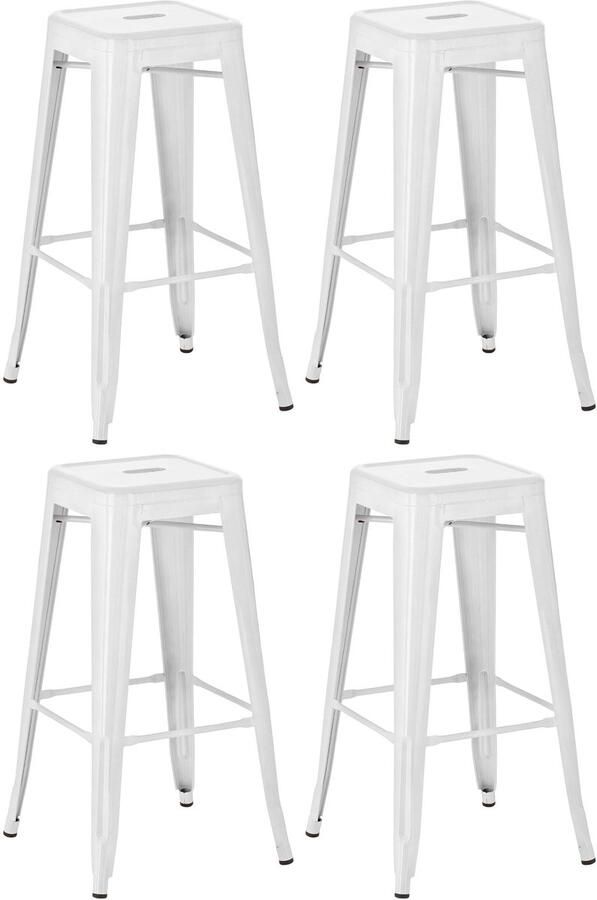 4-delige set Barkrukken Hoge krukken Stapelbaar ontwerp Ruimtebesparend en Duurzaam