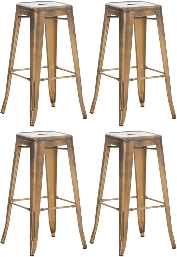 4-delige set Barkrukken Hoge krukken Stapelbaar ontwerp Ruimtebesparend en Duurzaam