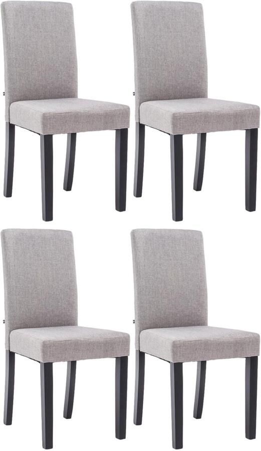 4-delige Set Eetkamerstoelen Comfortabele Stoelen Onderhoudsvriendelijke Stof