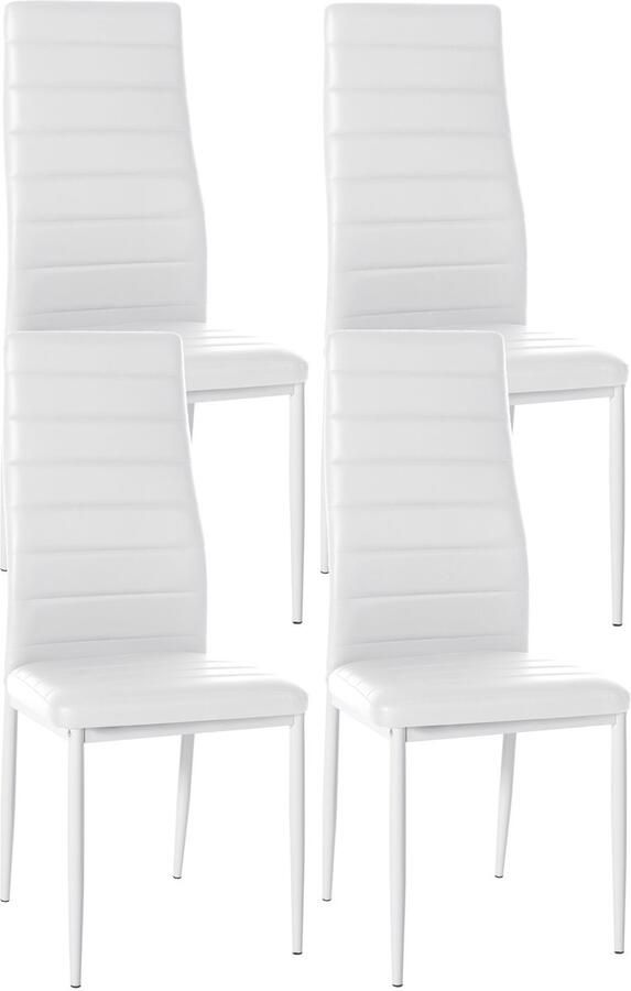 4-delige set Eetkamerstoelen Dinerset Comfortabele Hoge Rugleuning Modern Design