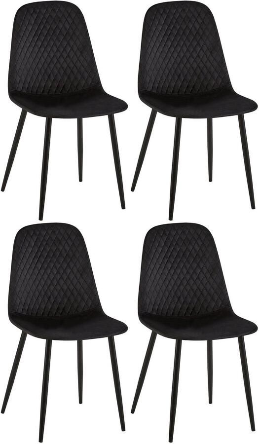 4-delige Set Eetkamerstoelen Gestoffeerd Onderhoudsvriendelijk Design