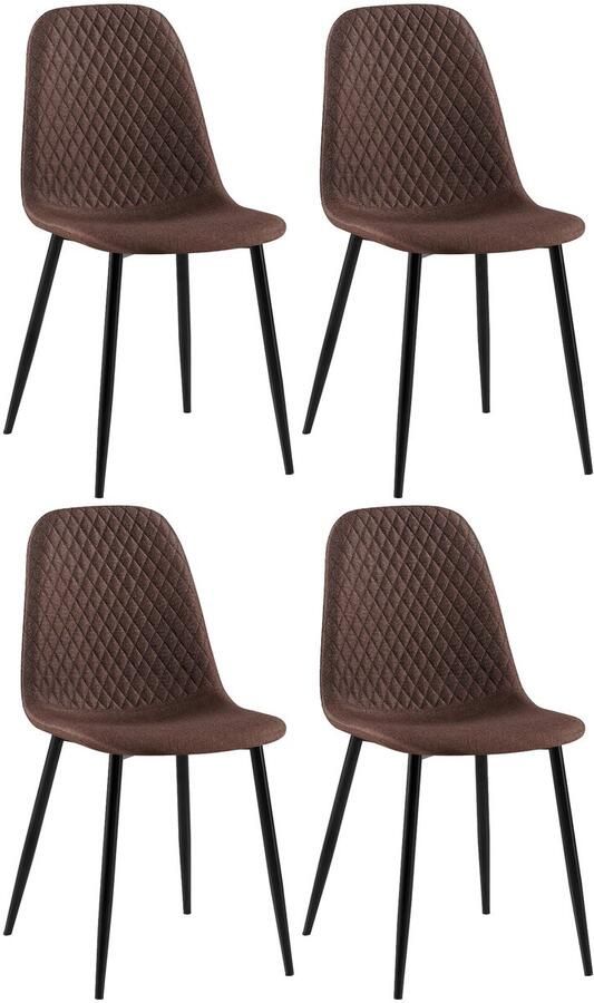 4-delige Set Eetkamerstoelen Gestoffeerd Onderhoudsvriendelijk Design