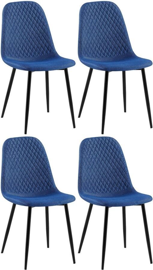 4-delige Set Eetkamerstoelen Gestoffeerd Onderhoudsvriendelijk Design