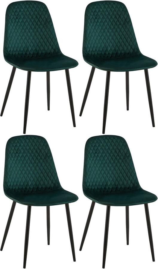 4-delige Set Eetkamerstoelen Gestoffeerd Onderhoudsvriendelijk Design