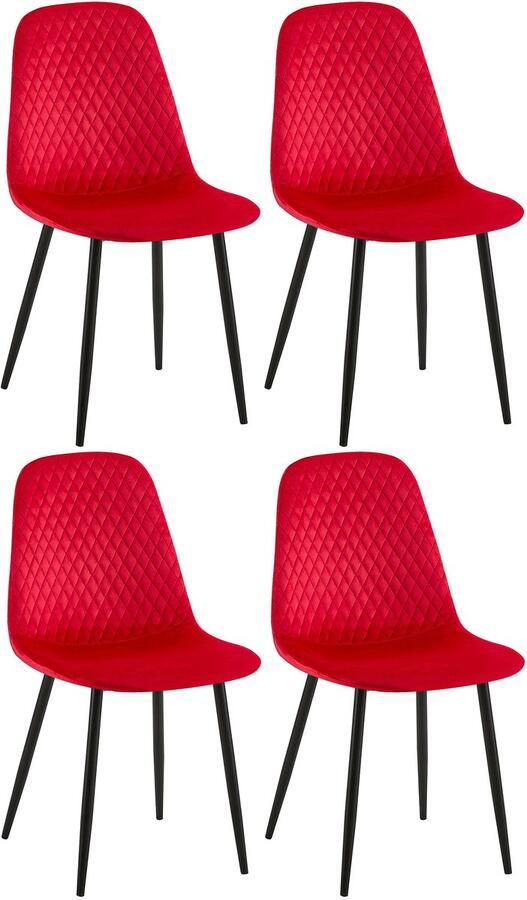 4-delige Set Eetkamerstoelen Gestoffeerd Onderhoudsvriendelijk Design