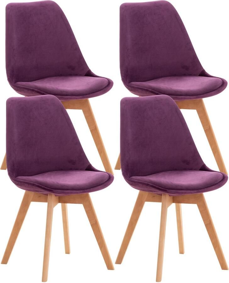 4-delige set Eetkamerstoelen Keukenstoelen Comfortabel en Reinigen Gemakkelijk