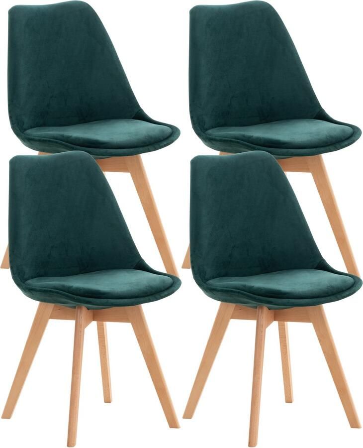 4-delige set Eetkamerstoelen Keukenstoelen Comfortabel en Reinigen Gemakkelijk