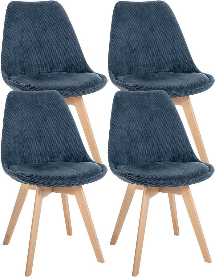 4-delige set Eetkamerstoelen Keukenstoelen Comfortabel en Reinigen Gemakkelijk