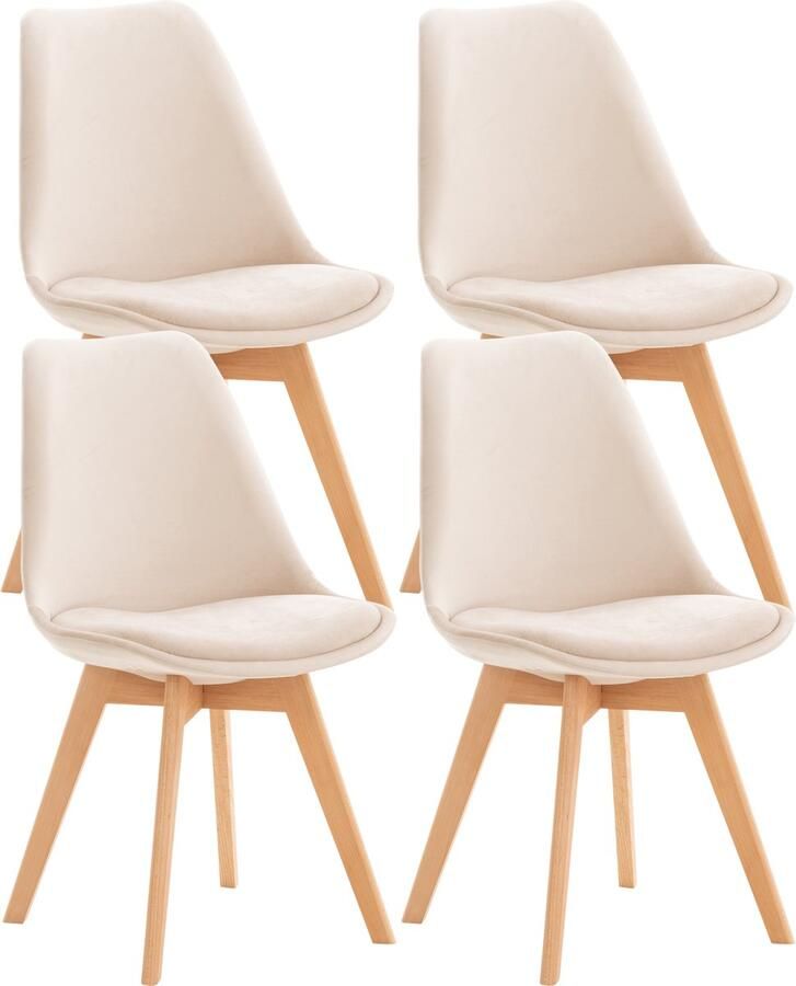 4-delige set Eetkamerstoelen Keukenstoelen Comfortabel en Reinigen Gemakkelijk