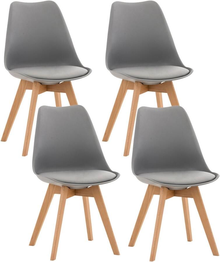 4-delige set Eetkamerstoelen Keukenstoelen Comfortabel en Reinigen Gemakkelijk