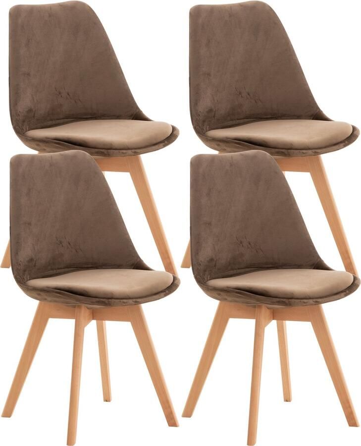 4-delige set Eetkamerstoelen Keukenstoelen Comfortabel en Reinigen Gemakkelijk