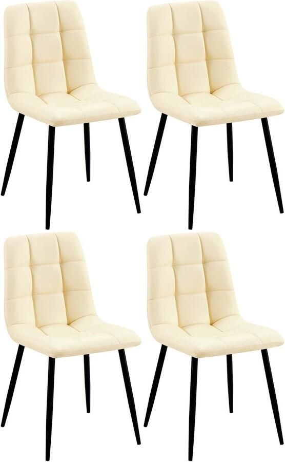 4-delige Set Eetkamerstoelen Kunstleer Onderhoudsvriendelijk Design