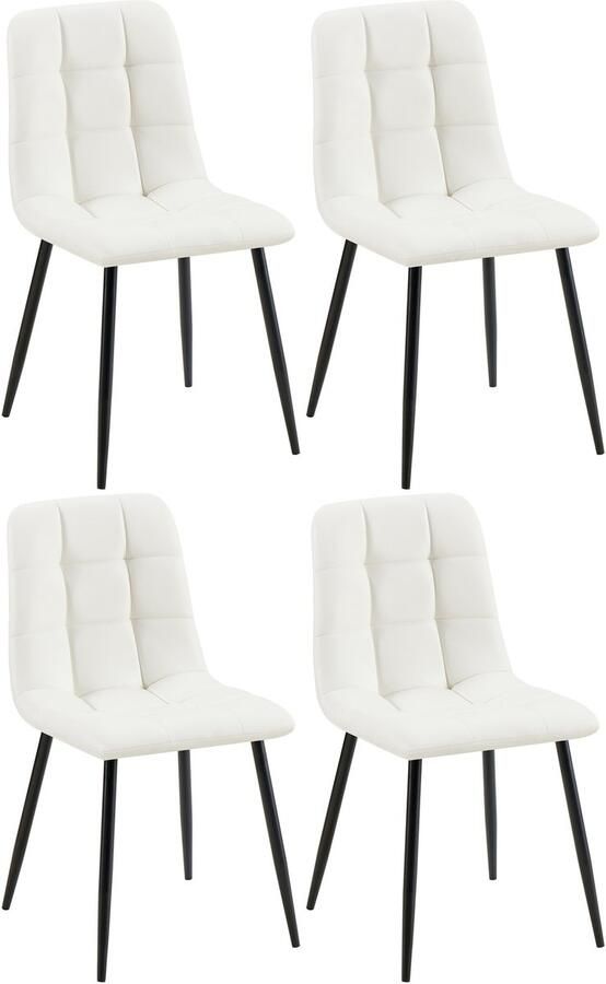 4-delige Set Eetkamerstoelen Kunstleer Onderhoudsvriendelijk Design