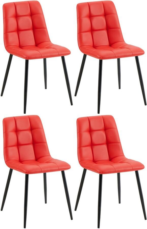 4-delige Set Eetkamerstoelen Kunstleer Onderhoudsvriendelijk Design