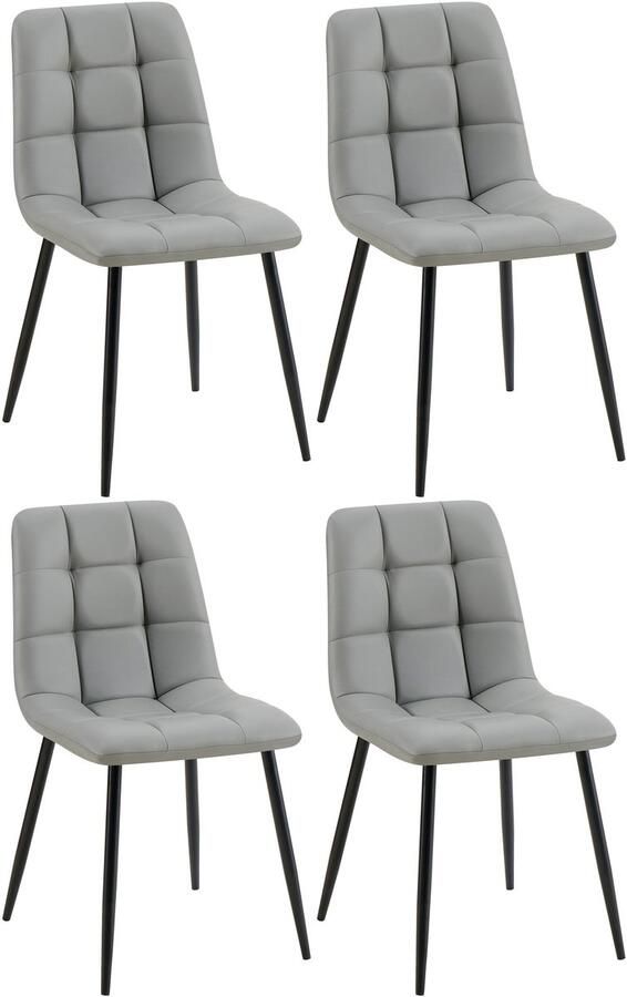 4-delige Set Eetkamerstoelen Kunstleer Onderhoudsvriendelijk Design