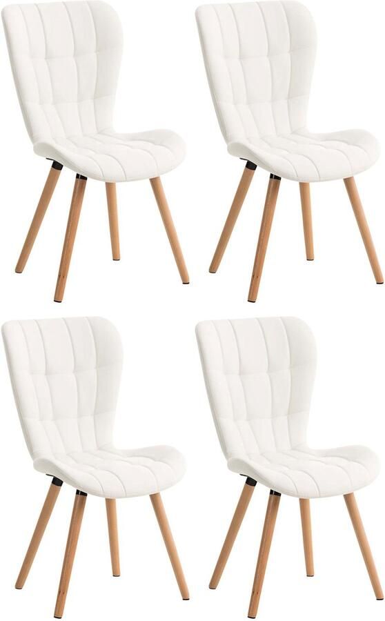 4-delige Set Eetkamerstoelen Kunstleren Zitmeubels Comfortabel Kussen Stijlvol Design