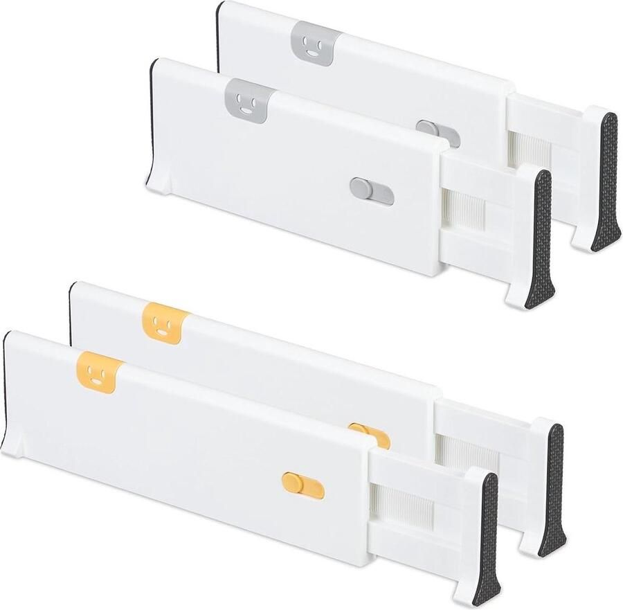 4-delige set ladeverdelers verstelbaar van 28 tot 53 5 cm wit keukenorganizers
