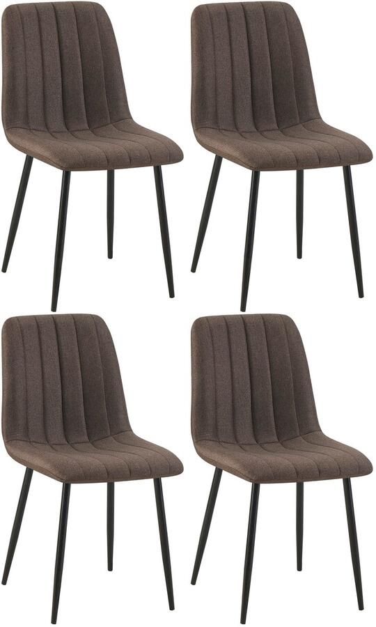 4-delige Set Stoelen Eetkamerstoelen Comfortabele Gewatteerde Zitting