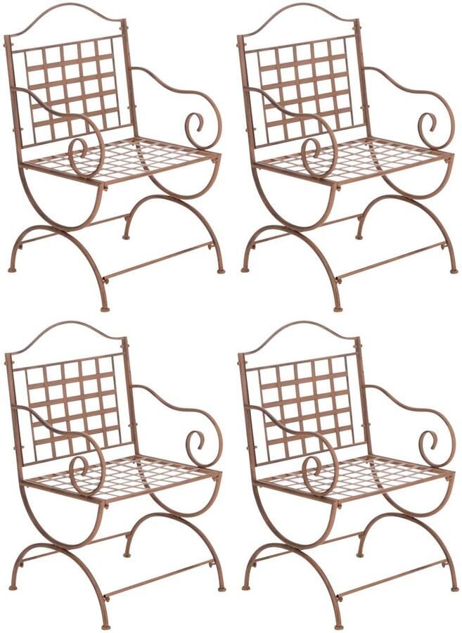 4-delige Set Tuinstoelen Buitenstoelen Nostalgisch Design & Extreem Stabiel