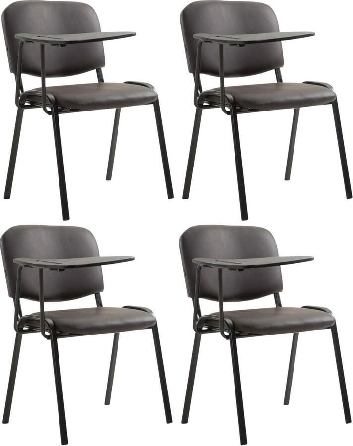 4-delige Set Vergaderstoelen Conferentiestoelen Klaptafel voor Extra Werkruimte