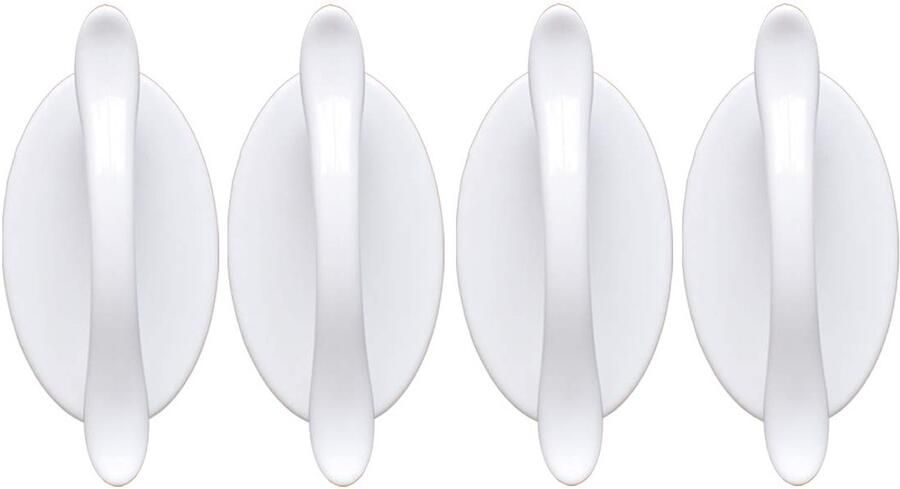 4-delige set witte zelfklevende schuifdeurgrepen kastgrepen die kunnen worden afgespeeld zonder boren zelfklevende knoppen geschikt voor badkamerspiegeldeuren