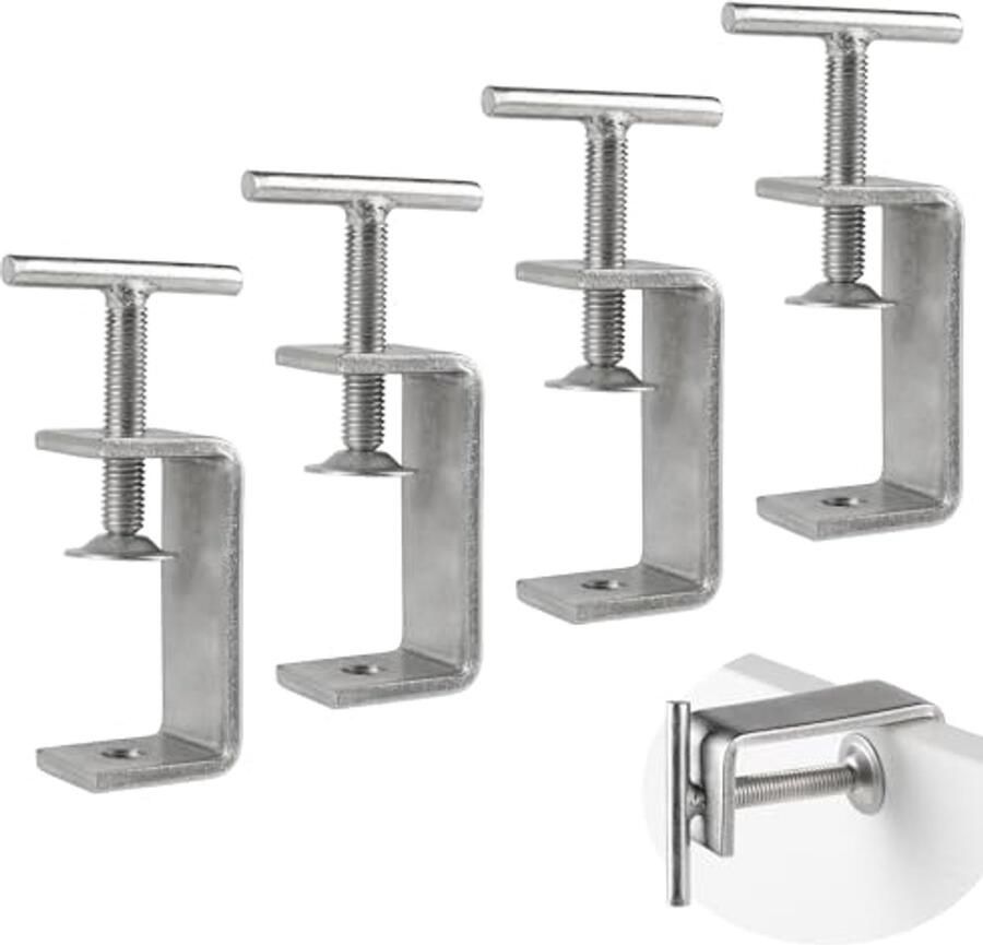 4-delige verstelbare roestvrijstalen C-klem voor houtbewerking en lassen