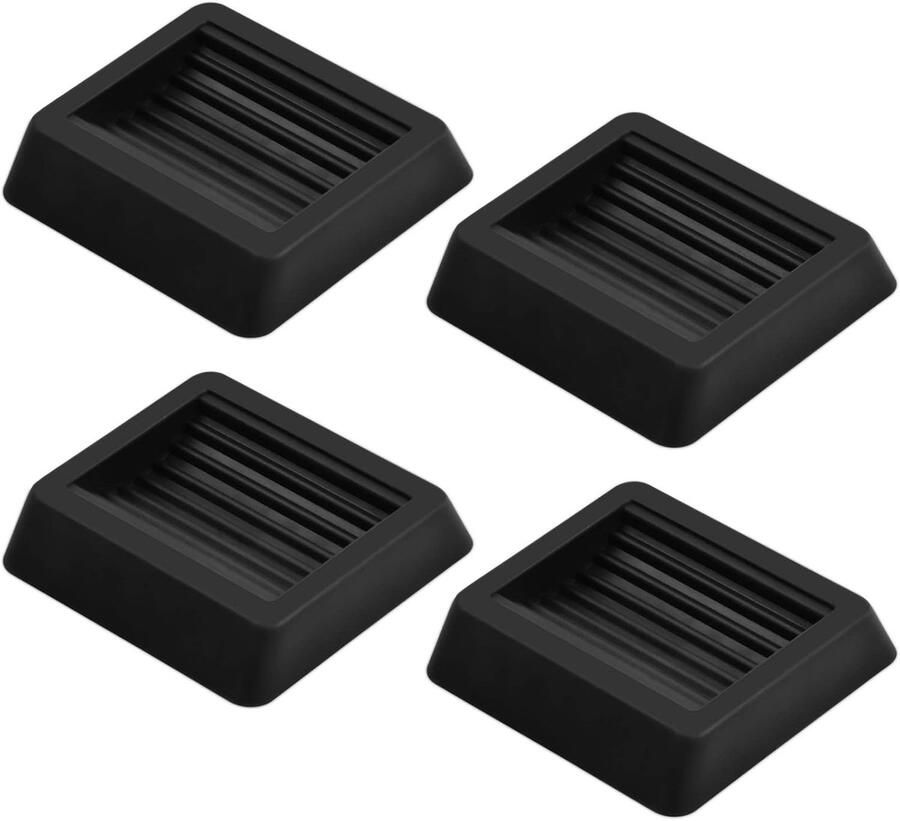 4-delige zwarte rubberen meubelonderzetter 8*8 cm Wielblokken Antislip rolstoppers Draaibare cups Meubelpootbeschermers Bankkussens Matrassen Vloerbeschermers