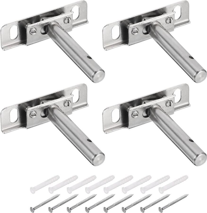 4-delige zwevende plank beugel -4-inch verstelbare muur gemonteerde blinde plank ondersteuning zwevende houten plank verborgen beugel zilver