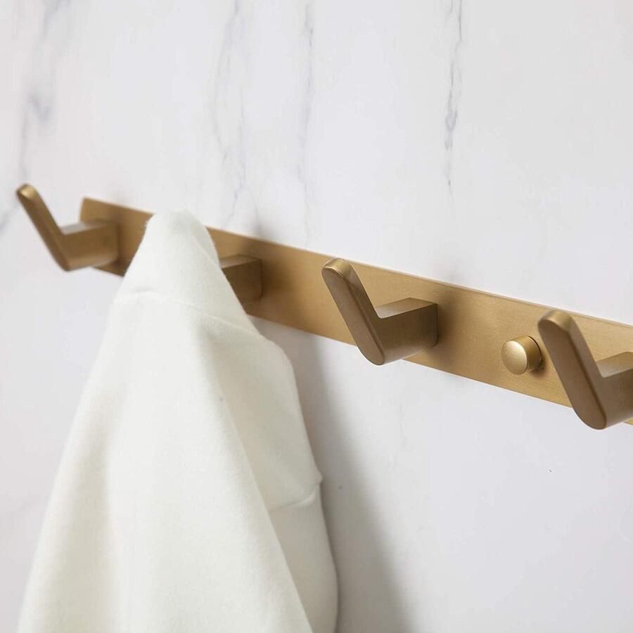 4 deurhaak jas badkamer handdoekhaken wandmontage schroef in vaste deur of gewaad haak Heavy Duty roestvrij stalen houder slaapkamer keuken kleding hoeden goud