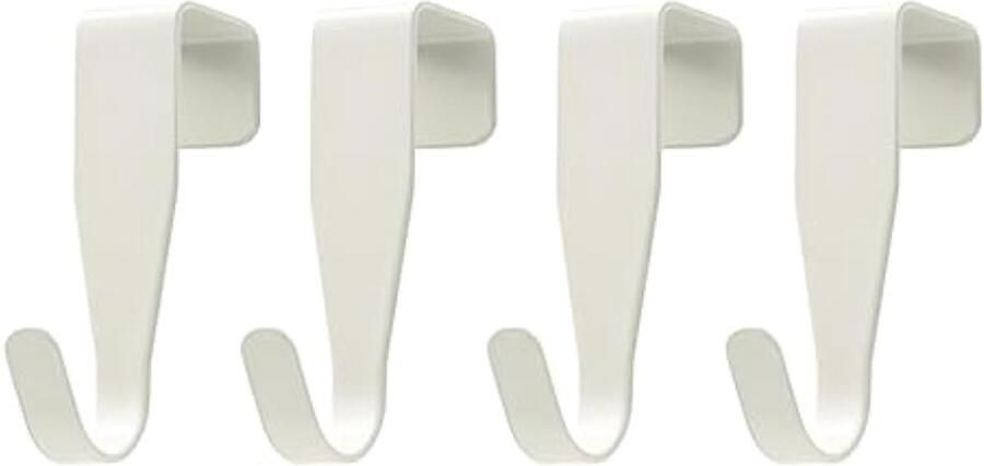 4 deurhaken om op te hangen raamhouder voor sterren kledinghaken voor deur voor kastdeur en kamerdeur buiten (wit)